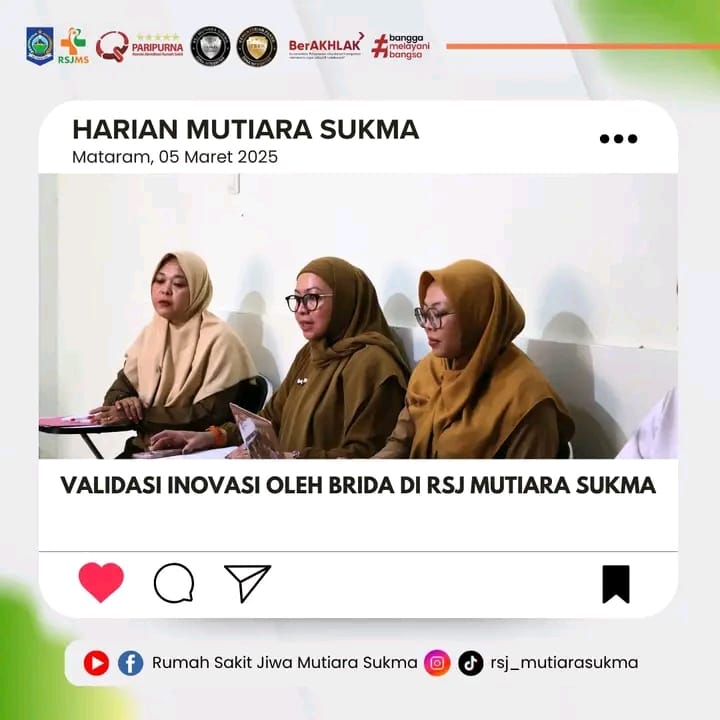 VALIDASI INOVASI OLEH BRIDA DI RSJ MUTIARA SUKMA